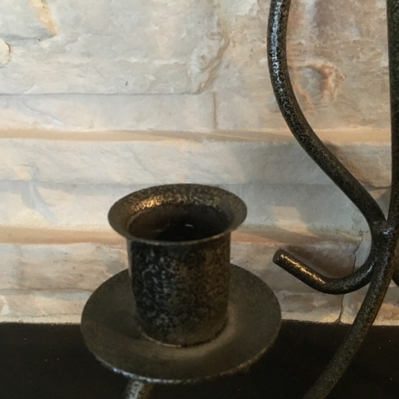 Wall Sconce โฆ Vintage Iron Two Arm Candlestick Holders - Picture 2 of 4